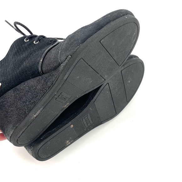 TOMS Black Suede Desert Lace Up Wedges - Picture 6 of 6